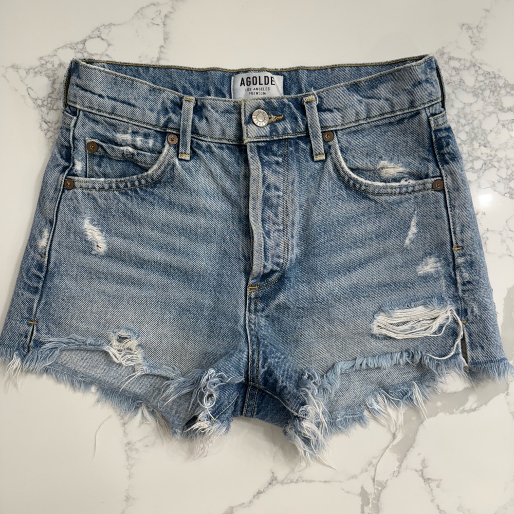 AGOLDE Women's Parker Vintage Cut Off Denim Short in Swapmeet